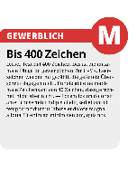 Kleinanzeige "M" – Beispiel mit der maximalen Textlänge von 400 Zeichen