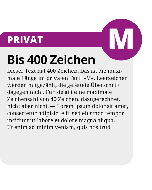 Kleinanzeige "M" – Beispiel mit der maximalen Textlänge von 400 Zeichen